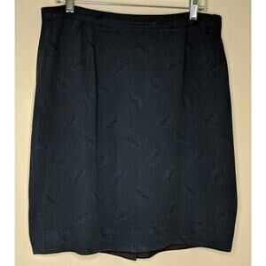 Tamotsu Feather Printed Skirt - Sz L (est.) - GUC